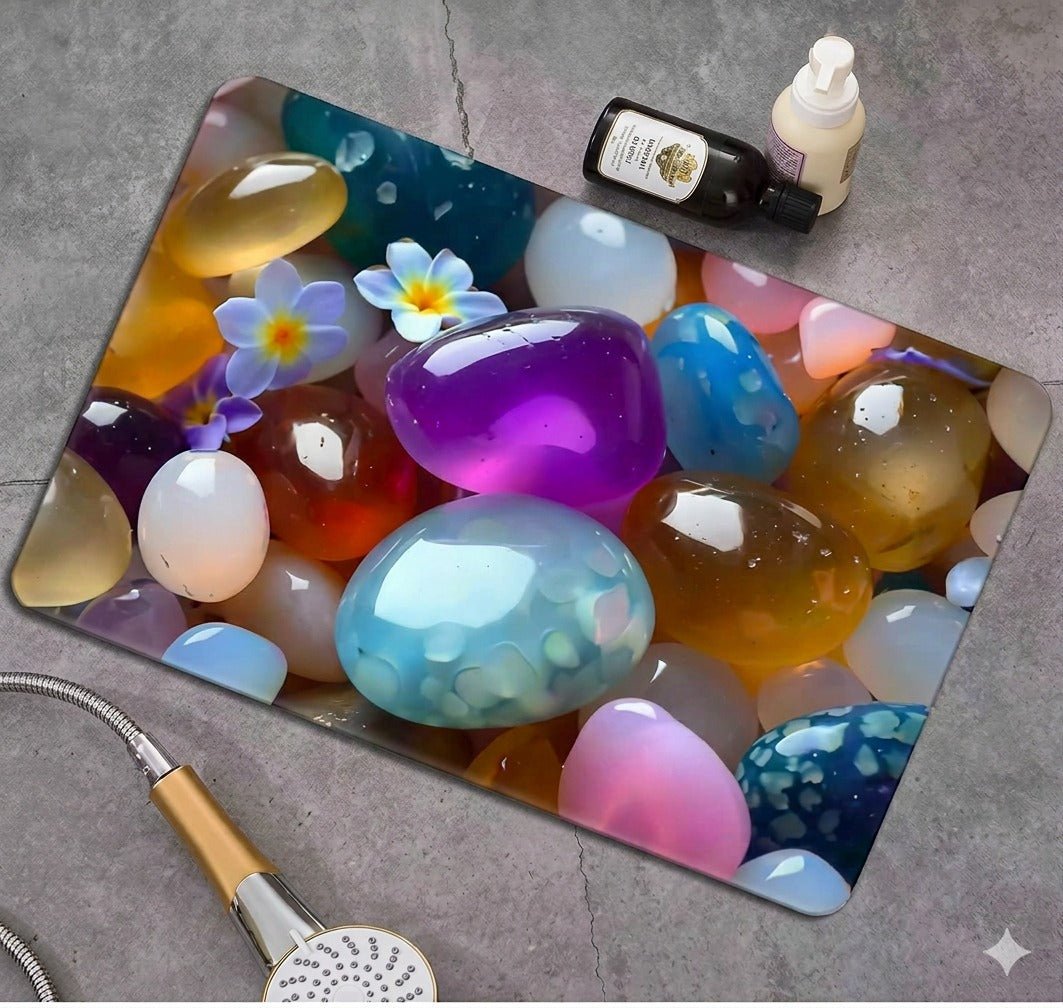 2PC Anti‑Slip Flower Design Bathroom Mat – Fast‑Drying, Water‑Absorbent Floor Mat