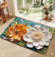 2PC Anti‑Slip Flower Design Bathroom Mat – Fast‑Drying, Water‑Absorbent Floor Mat