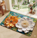 2PC Anti‑Slip Flower Design Bathroom Mat – Fast‑Drying, Water‑Absorbent Floor Mat