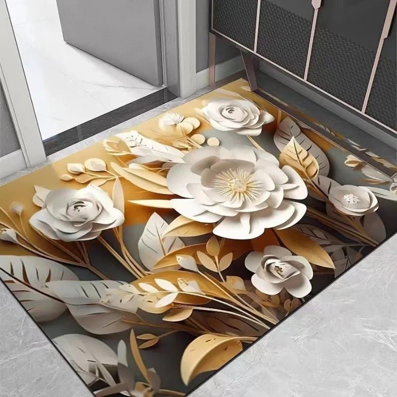 2PC Anti‑Slip Flower Design Bathroom Mat – Fast‑Drying, Water‑Absorbent Floor Mat