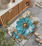 2PC Anti‑Slip Flower Design Bathroom Mat – Fast‑Drying, Water‑Absorbent Floor Mat