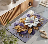 2PC Anti‑Slip Flower Design Bathroom Mat – Fast‑Drying, Water‑Absorbent Floor Mat
