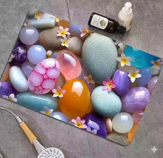 2PC Anti‑Slip Flower Design Bathroom Mat – Fast‑Drying, Water‑Absorbent Floor Mat