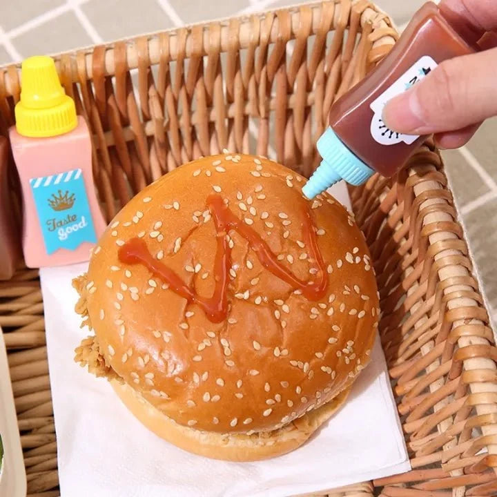 2Pcs Squeeze Sauce Bottles for Bento Lunch Box – Refillable Ketchup & Honey Dispenser