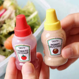 2Pcs Squeeze Sauce Bottles for Bento Lunch Box – Refillable Ketchup & Honey Dispenser