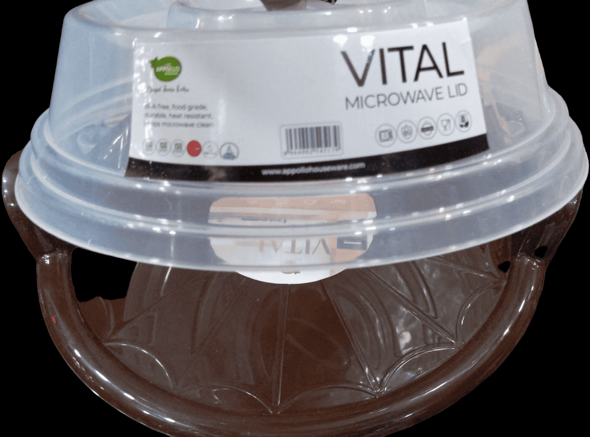 Vital Microwave Lid With Tray, Kitchen Cake Baking Bowl With Cover, Plastic Oven Food Cover, Microwave Plate Cover