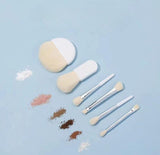 Set Of 4 Candy Makeup Brush Set, Portable Traveling Makeup Brush Set, Beauty Foundation Eye Shadow Tool Makeup Brush Set, Cosmetic Brushes Kit with PVC Case