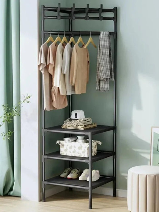 3-Layer Corner Clothes Rack – Space-Saving Organizer
