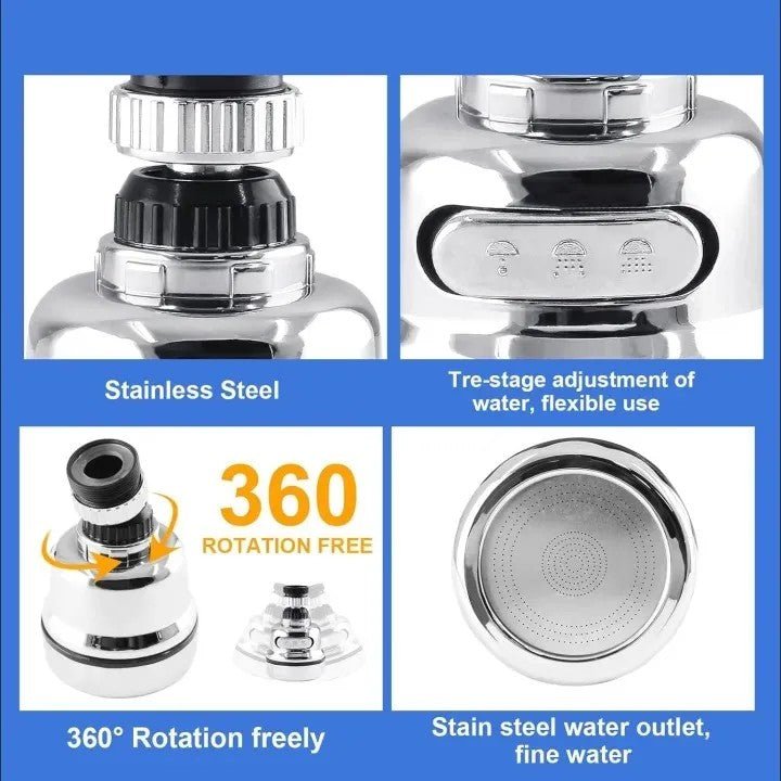 3 Mode Faucet Tap – Adjustable Kitchen Sink Water Saving Nozzle