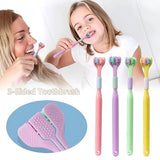 3-Sided Care Toothbrush for Kids & Adults – Soft Bristle 360° Deep Cleaning Toothbrush with Tongue Cleaner