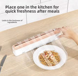Reusable Food Wrap Cling Film With Cutter, Multipurpose Plastic Wrap Cutter, Wall Film Dispenser, Plastic Wrap Dispenser with Slide Cutter, Kitchen Organizer