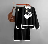 Women Nightwear Suit With Trouser, Comfy Casual Round Neck Suit, Printed Night Suit With Trouser
