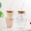 Milkshake Glass With Straw, Cold Coffee Glass Tumbler, Juice Glass Mug With Straw, Iced Coffee Mug With Straw