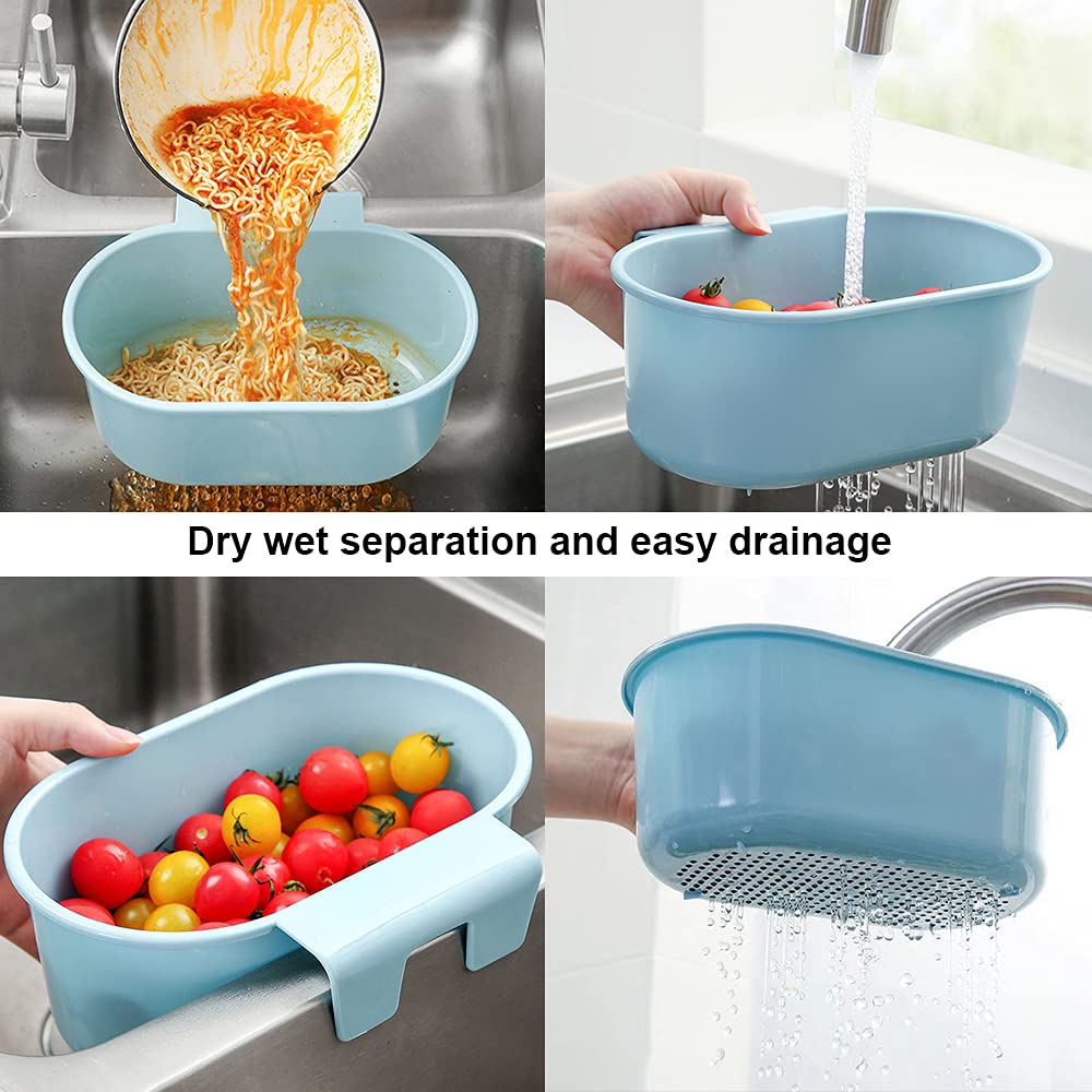 Hanging Kitchen Sink Drain Basket, Kitchen Self-Standing Drainer, Kitchen Hanging Sink Strainer, Vegetables And Fruits Washing Hanging Drainer