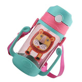 Kids Sippy Water Bottle, 400ml Kids Drinking Thermos, School Outdoor Sports Boys Girls, Cute Water Bottle Drinking With Straw Cup, Portable Leak Proof Straw Water Bottle, Portable Leak-proof Water Bottle