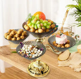 Vintage Style Luxury Rotating Fruit Tray, Rotating Snack Serving Tray, Snack Dried Fruit Plate, Fruit Tray Serving Tray With Stand