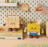 Kawaii Snack Desk Organizer, Cute Character Pen Holder, Kids Study Desk Organizer, Cute School Supplies Organizer