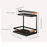 2 Tier Under Sink Shelf Organizer, Kitchen Counter Display And Storage Rack, Premium Metal Countertop Organizer Stand