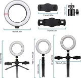 Multi Position Ring Light, Dual Mobile Clip Ring Light, Live Broadcasting Bracket Fill Selfie Ring Light with Tripod Stand, Phone Clamp Fill Lights Supplies, Stabilizer Clip Phone Bracket
