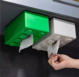 Building Block Style Decorative Tissue Box, Wall Mounted Punch Free Napkin Holder, Napkins Paper Storage Box