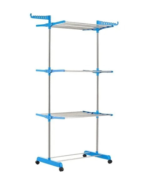 Multi-Functional 3 Layer Foldable Cloth Drying Rack – Heavy Duty Indoor & Outdoor