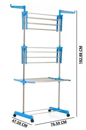 Multi-Functional 3 Layer Foldable Cloth Drying Rack – Heavy Duty Indoor & Outdoor