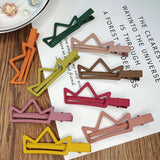 Set Of 7 Colorful Hair Clips, Kid Cute Colorful Hairpin, Droplets Children Hairs BB Clip Hairpin, Cute Women's Frosted Hair Clip, Hollow Geometric Fluffy Hair Clip