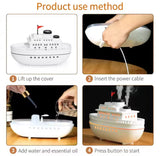 Double Spray Cruise Ship Humidifier, Aroma Diffuser, Quiet Ultrasonic Air Humidifier