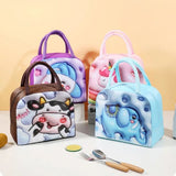 3D Thermal Lunch Bag, Cartoon Bento Bag, Large Capacity Lunch Bag with Foil Insulation, Handheld Insulated Lunch Box Bag, Children Cute Lunch Box Bag, 3D Printed Lunch Bag, Waterproof Oxford Lunch Box Bag