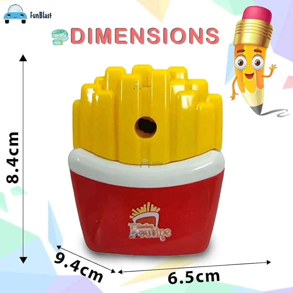 French Fries Pencil Sharpener, Crackles Manual Pencil Sharpener, Fast Food Sharpener Machine