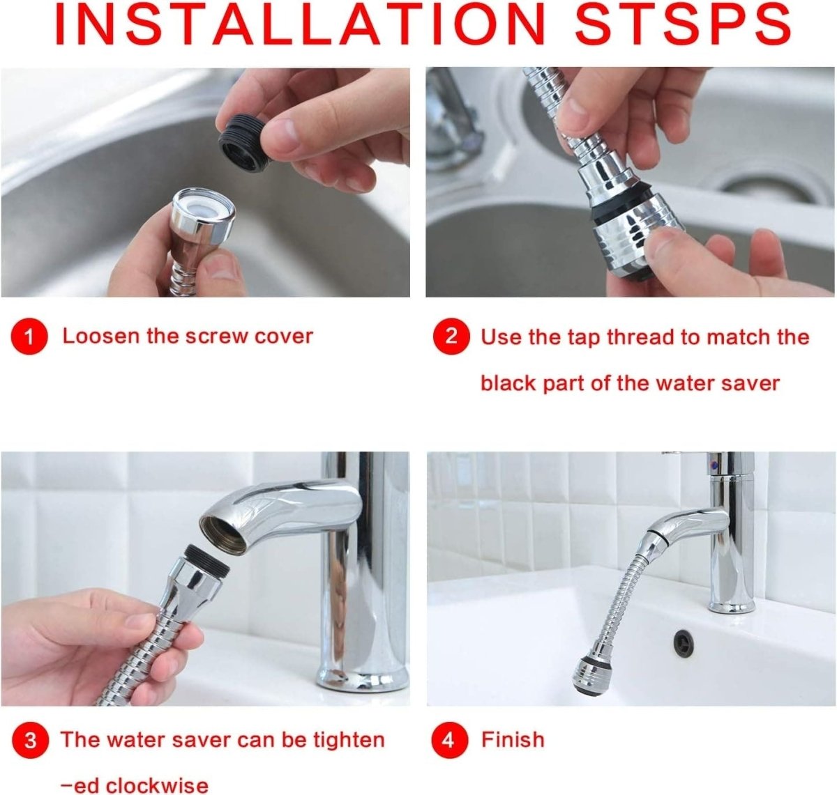360° Flexible Faucet Nozzle – Dual Spray Kitchen & Bathroom Tap Extender
