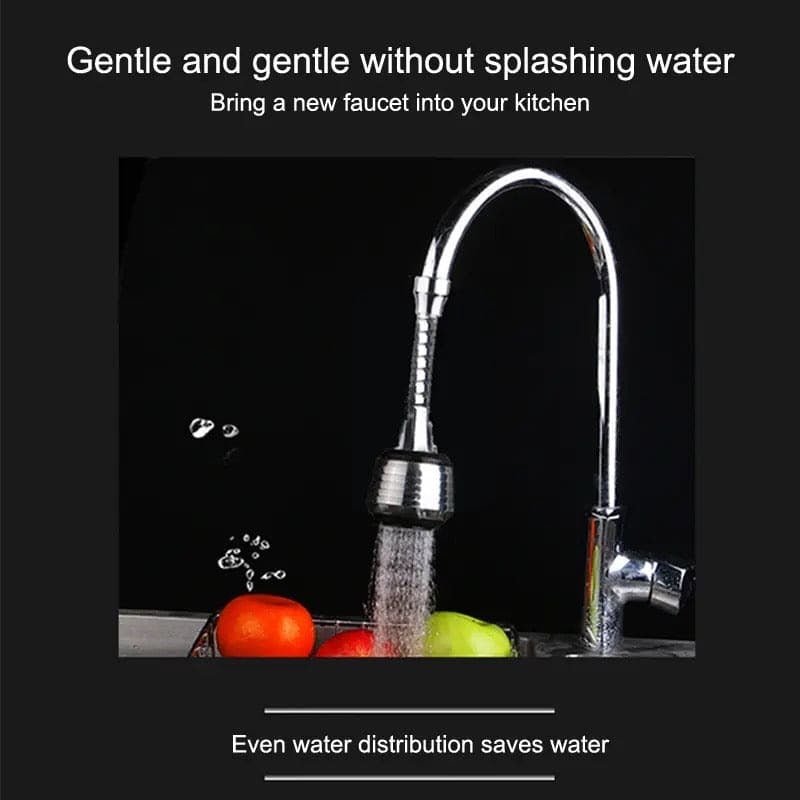 360° Flexible Faucet Nozzle – Dual Spray Kitchen & Bathroom Tap Extender