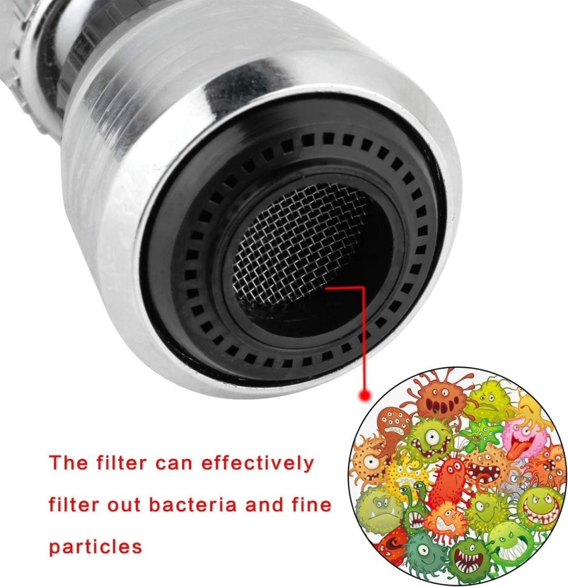 360° Flexible Faucet Nozzle – Dual Spray Kitchen & Bathroom Tap Extender
