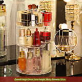 360° Rotating Acrylic Makeup Organizer Stand – Multi-Layer Cosmetic Storage