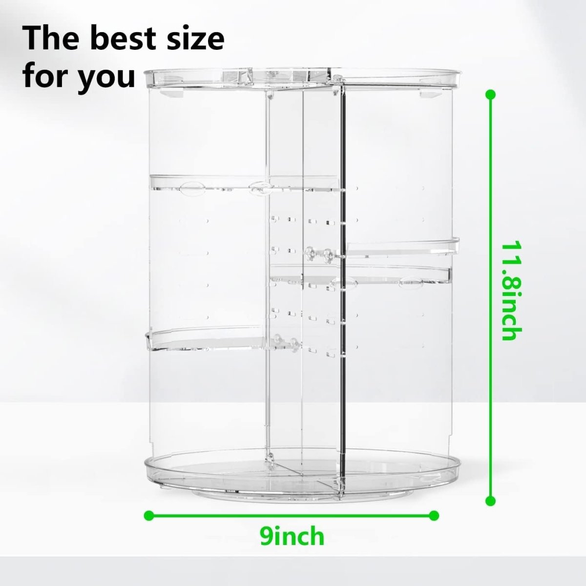 360° Rotating Acrylic Makeup Organizer Stand – Multi-Layer Cosmetic Storage