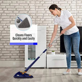 360° Rotating Triangular Mop | Corner Cleaning Flat Mop with Long Handle