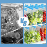 Reusable Zip Lock Meat Storage Bags, Multi Use Transparent Food Saver Pouches, Reusable Meat Keeper Zip Bags, Eco Zip Food Preservation Bags, Fridge-Fresh Zip Lock Storage Bags, Transparent Freezer Bags
