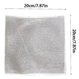 Steel Wire Dishwashing Cloth, Rust Removal Scouring Pad, Double Side Steel Wire Washing Brush, Multipurpose Steel Wool Rag, Reusable Steel Wool Dishcloth, Silver Wire Wipes Dish Towel, Non Scratch Wire Dishcloth