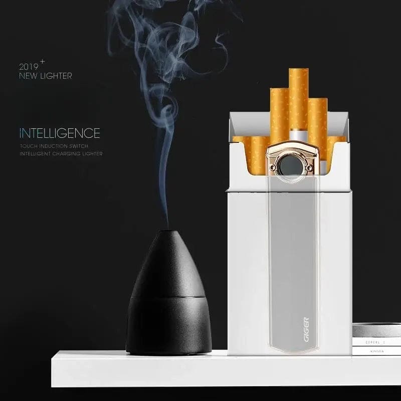 Mini Cigarette Lighter, USB Rechargeable Flameless Lighter, Smart Drop Down Electronic Lighter, Mini Coil Tungsten Lighter, Outdoor Portable Smoking Gadget, Windproof Pocket Lighter