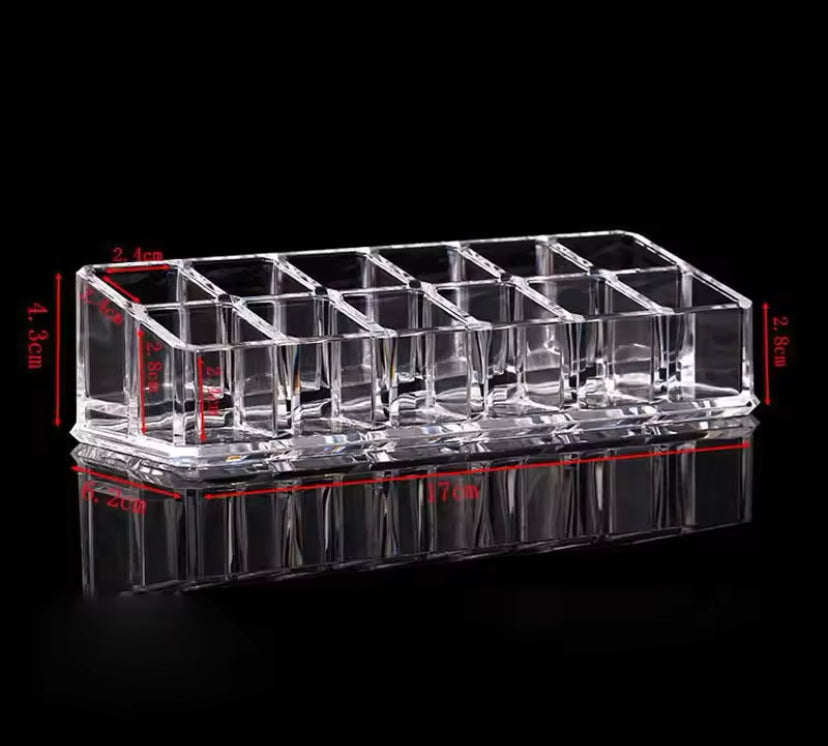 Lipstick Display Stand Holder, Acrylic Lipstick Storage Box, Acrylic Makeup Organizer, Desktop Lipstick Display Storage Box, Cosmetic Nail Polish Storage Rack, Desktop Dressing Table for Lip Glaze Brushes Bottles