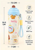 Stainless Steel Insulated Water Bottle, Cute Cartoon Kids Water Bottle, Leakproof Hot And Cold Flask, School Travel Bottle