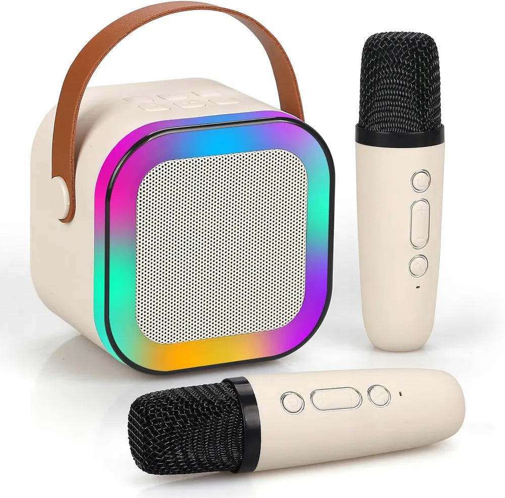 Mini Karaoke Bluetooth Speaker, Wireless Bluetooth Speaker, Portable Bluetooth Speaker, Party LED Lights Wireless Speaker