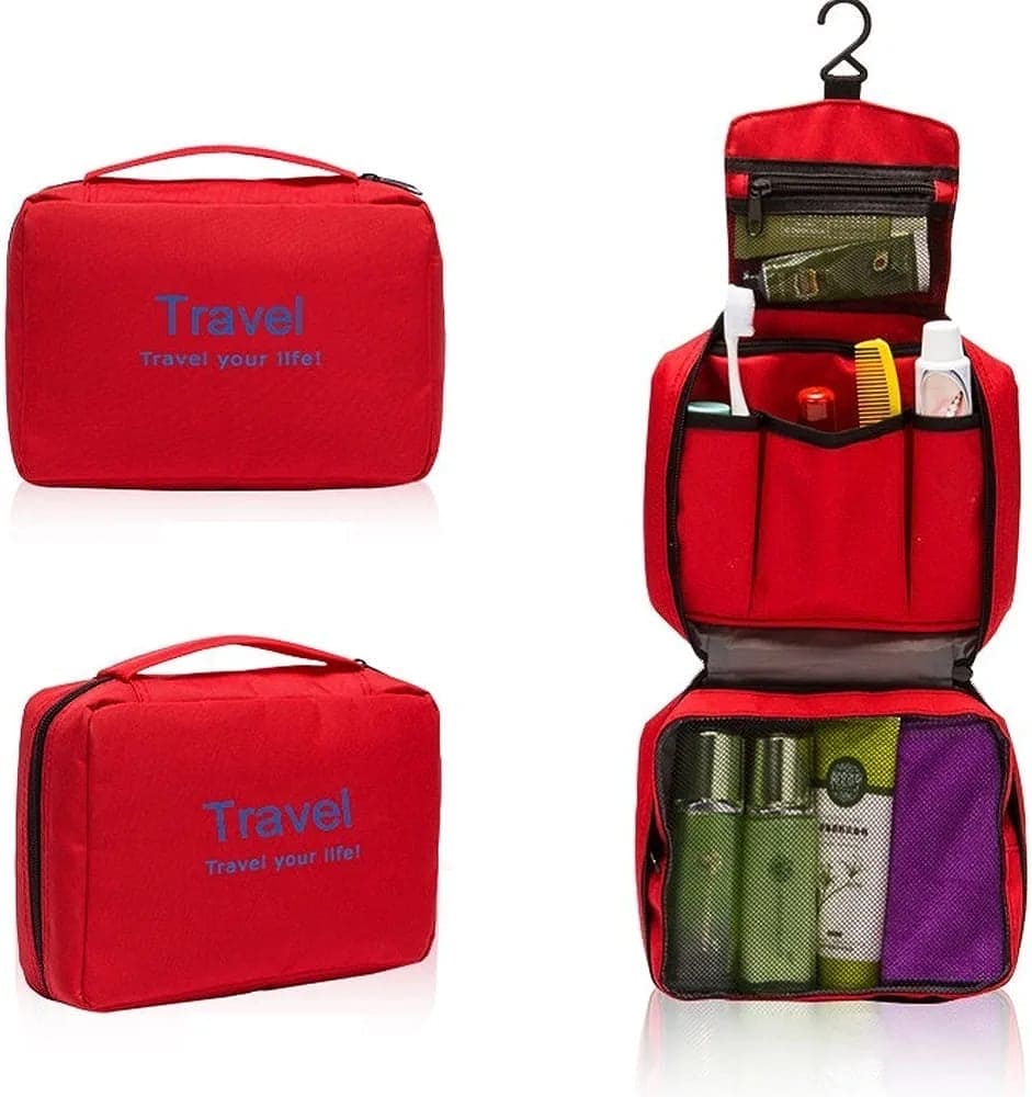 Travel Your Life Bag, Large Capacity Travel Wash Bag, Hanging Travel Storage Bag, Multifunction Storage Bag, Portable Travel Bag for Men and Women, Camping Wash Toiletry Bag, Multipurpose Mesh Pockets, Quirk Portable Travel Kit