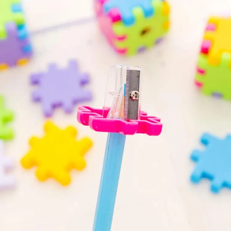 Cube Pencil Sharpener, Creative Lovely Puzzle Shape Pencil Roller, Pencil Cutting Machine, Single Holes Pencil Sharpener