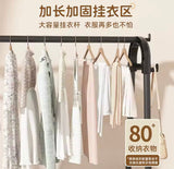 Movable Standing Clothes Rack With Wheels, A Shape Dustproof Coat Rack, Heavy Duty Minimalist Clothing Stand with Storage Wardrobe