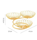 Luxury 3 Tier Gold Fruit Basket, Modern Gold Fruit Display Stand, Gold Metal Countertop Fruit Basket, Modern Wire Fruit Storage Basket