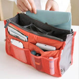 Organizer Insert Bag, Nylon Travel Handbag Purse, Large liner Lady Makeup Cosmetic Bag, Multi Zipper Makeup Bag, Double Zipper Storage Bag, Multipurpose Tote Bag