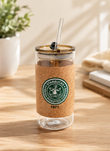 Reusable Starbucks Glass Coffee Tumbler, Double Wall Glass Coffee Tumbler,
Glass Travel Cup with Straw
