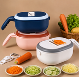 Multifunctional Vegetable Slicer with Drain Basket, Manual Hand Food Chopper, Vegetable Slicer With Storage Container, Kitchen Gadgets