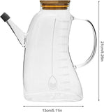 Borosilicate Glass Oil Jug, Kitchen Oil Jug, Glass Vinegar Pot With Lid, Glass Oil Dispenser For Kitchen